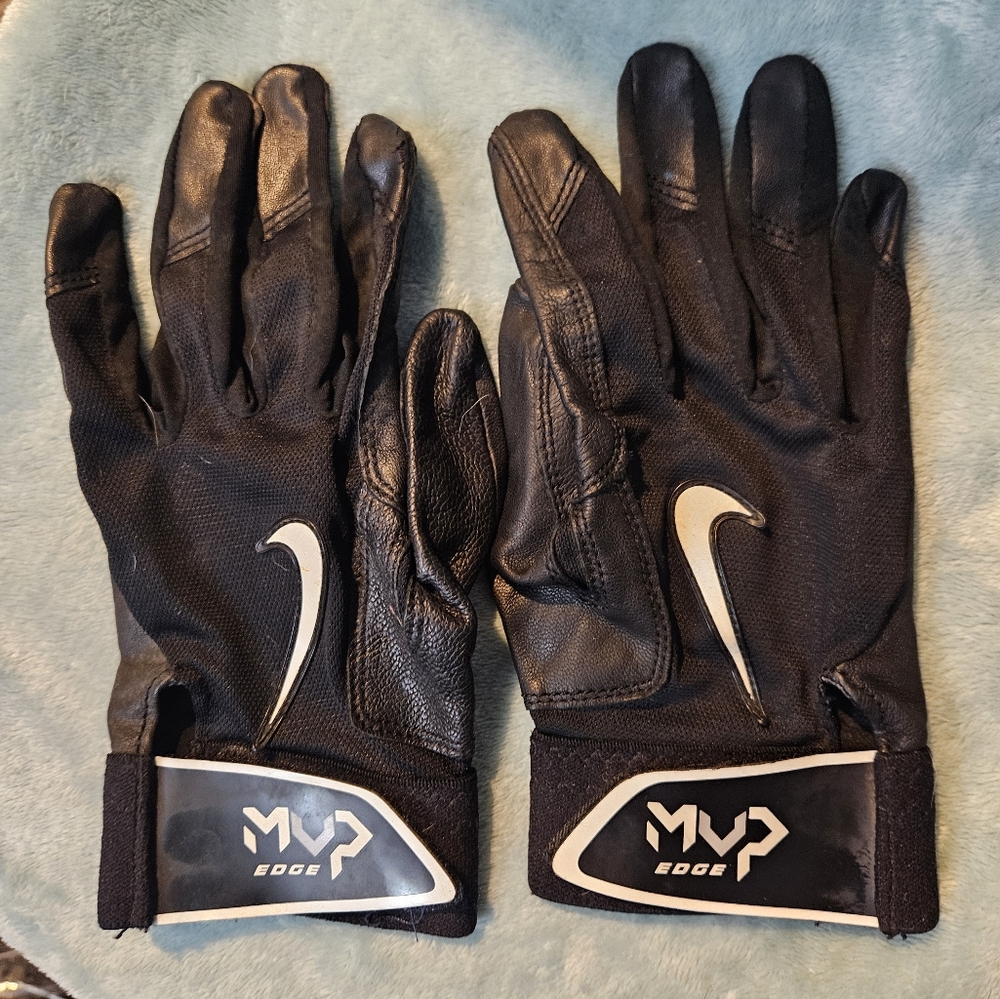 Nike MVP EDGE Black Baseball Batting Gloves ~ Adult Large (Unisex)